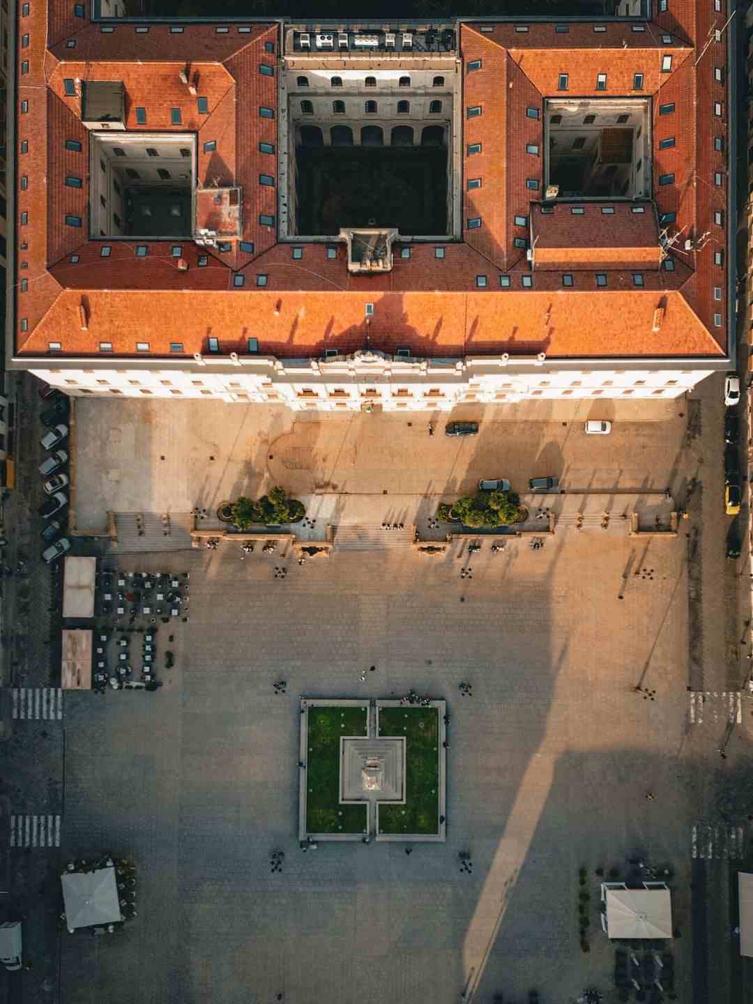 Panoramica dall'alto di Piazza d'Italia a Sassari