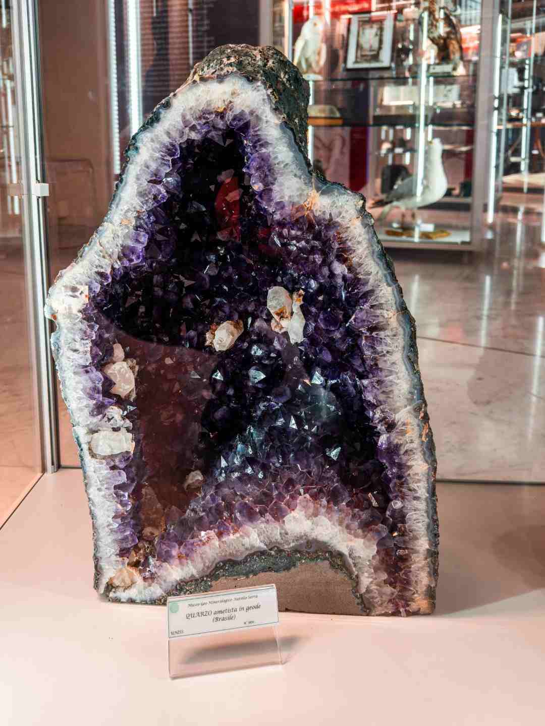 Ametista gigante esposta nel Museo Scientifico a Sassari
