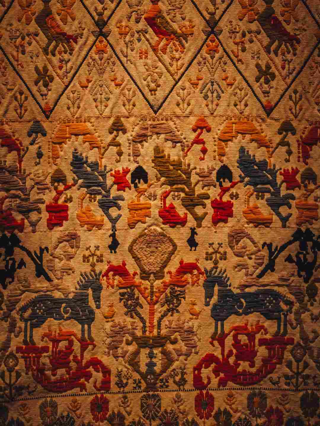 Tessuto sardo esposto nel Museo Sanna a Sassari