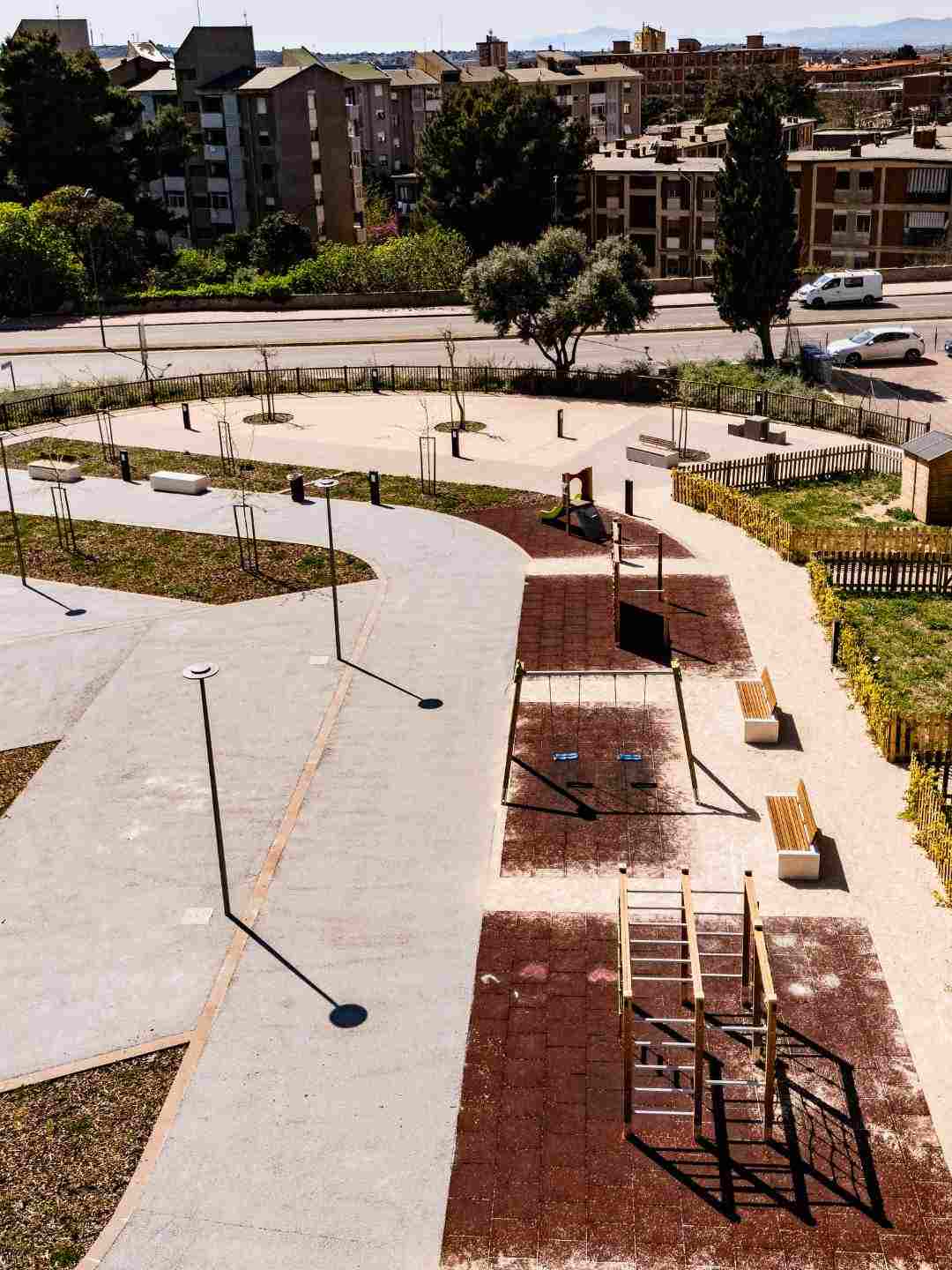 Percorso attrezzato palestra nel Parco di via Ruffili a Sassari