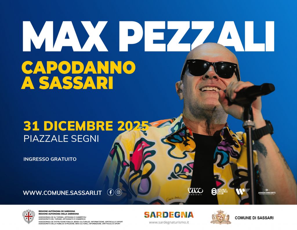 Max Pezzali in concerto per il Capodanno di Sassari 2026 a Piazzale Segni