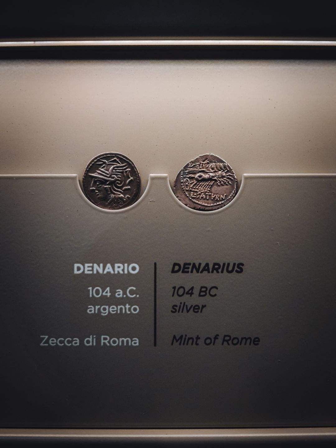 Monete romane esposte nel Museo Sanna a Sassari